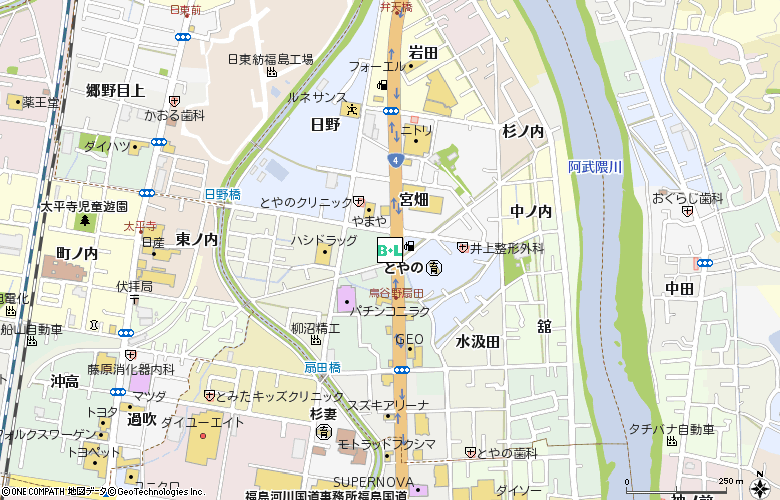 眼鏡市場　福島南バイパス(00539)付近の地図